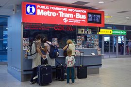 Information and ticket booth at the airport